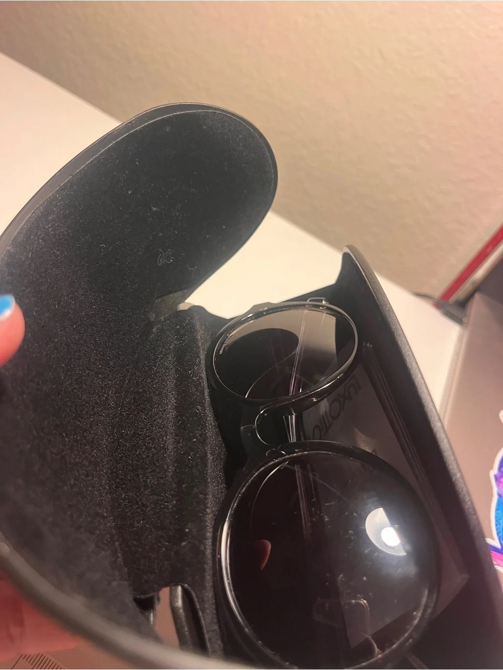 Armani Exchange Black Sunglasses Case with White Logo